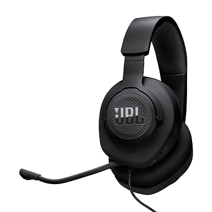 JBL Quantum 100M2 Wired Gaming Headphones, Supports Windows sonic spatial audio, 40mm Realistic Dynamic Drivers, Omnidirectional Detachable Mic, Breathable Memory Foam cushions, PC/Xbox/PS/3.5mm-Black